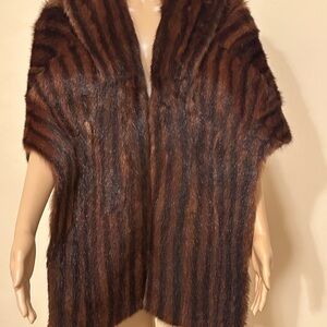 Elegant Brown Faux Fur Cape